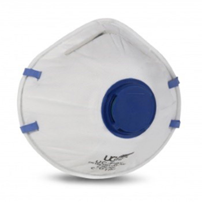 FFP2 Valved disposable cup shaped respirator protects against dusts/mists and fumes.