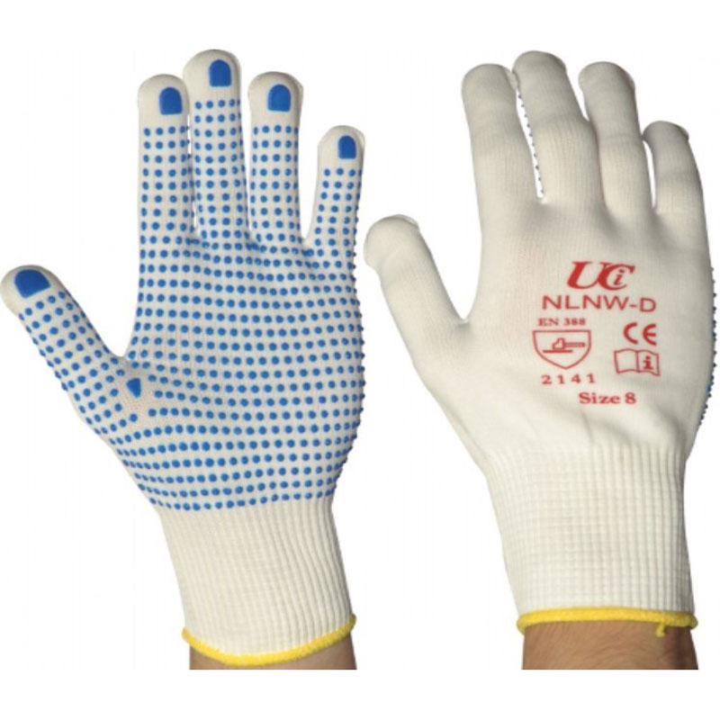 Full Fingered Polka Dot Glove Size 8