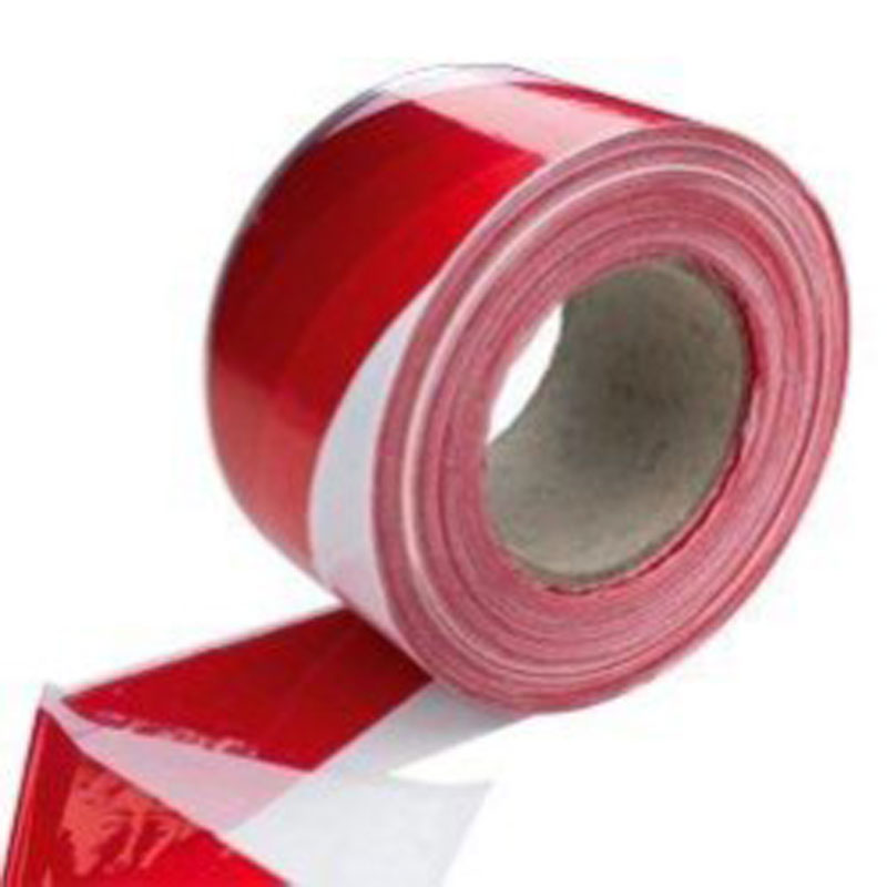 50mm x 66mtr Self Adhesive Red and White Hazard Warning Tape