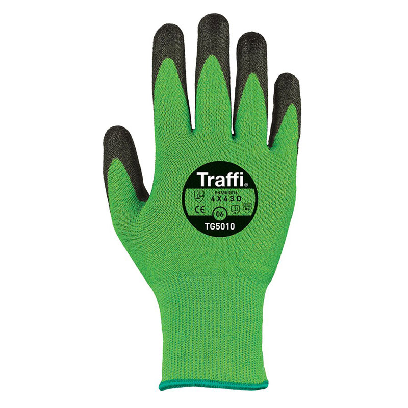 TraffiGlove Green Classic X-Dura Cut Level 5 Size 8