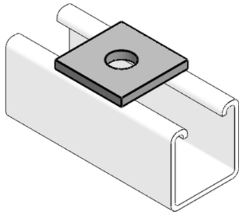 M10 1 Hole Square Plate Washer 5mm Thick