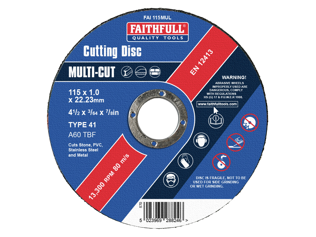 FAITHFULL 115MM (4.5IN) CUT OFF WHEELS