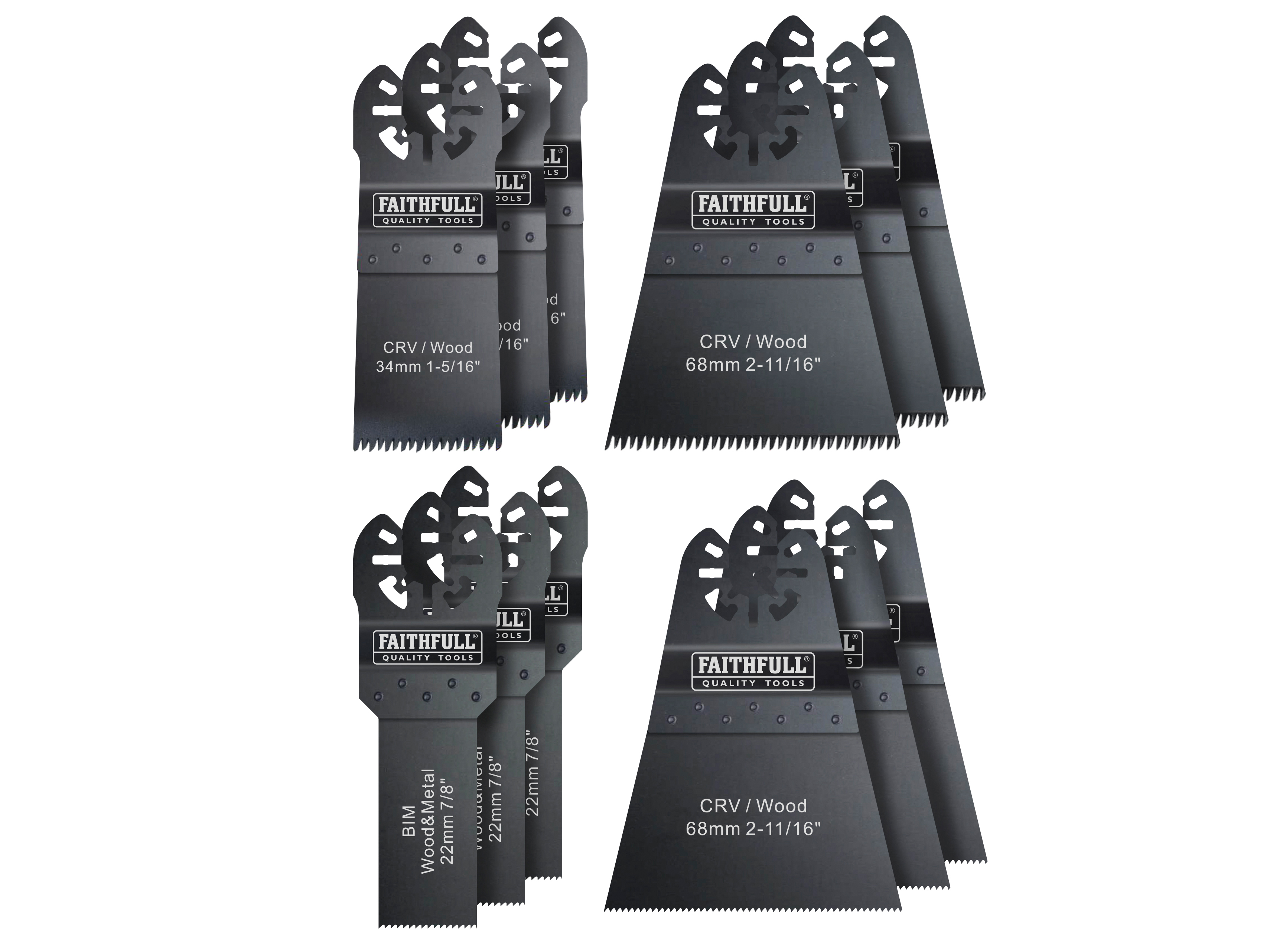 FAITHFULL 12 PIECE MULTI-TOOL BLADE SET