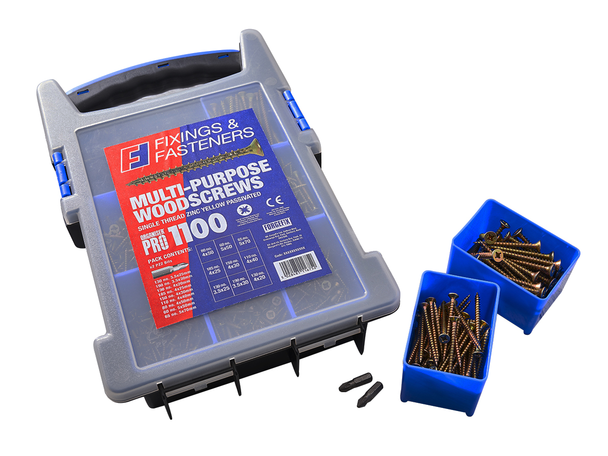 FORGEFIX 1100 PIECE MULTI-PURPOSE SCREW KIT