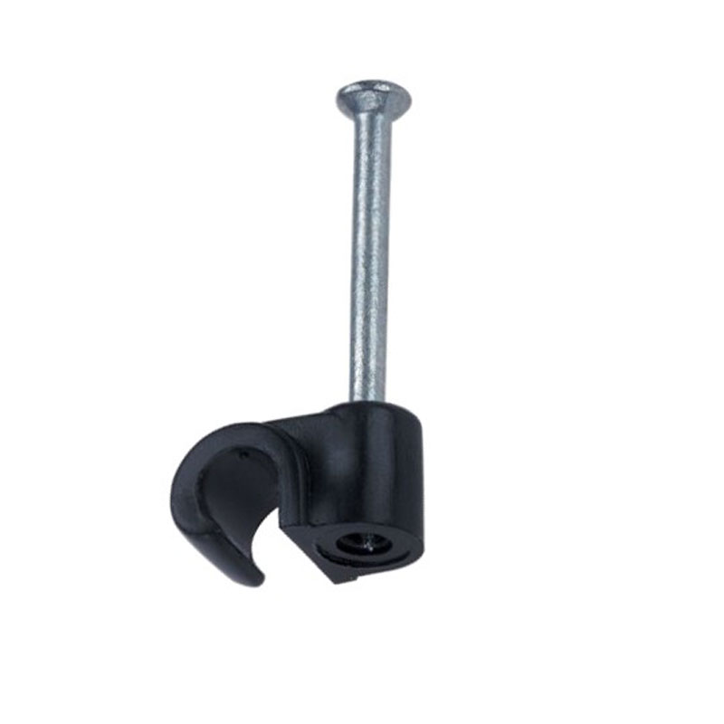 10mm Round Black Cable Clips